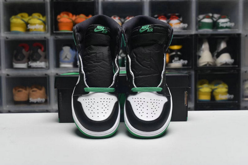Nike Air Jordan 1 High Black and Lucky Green
